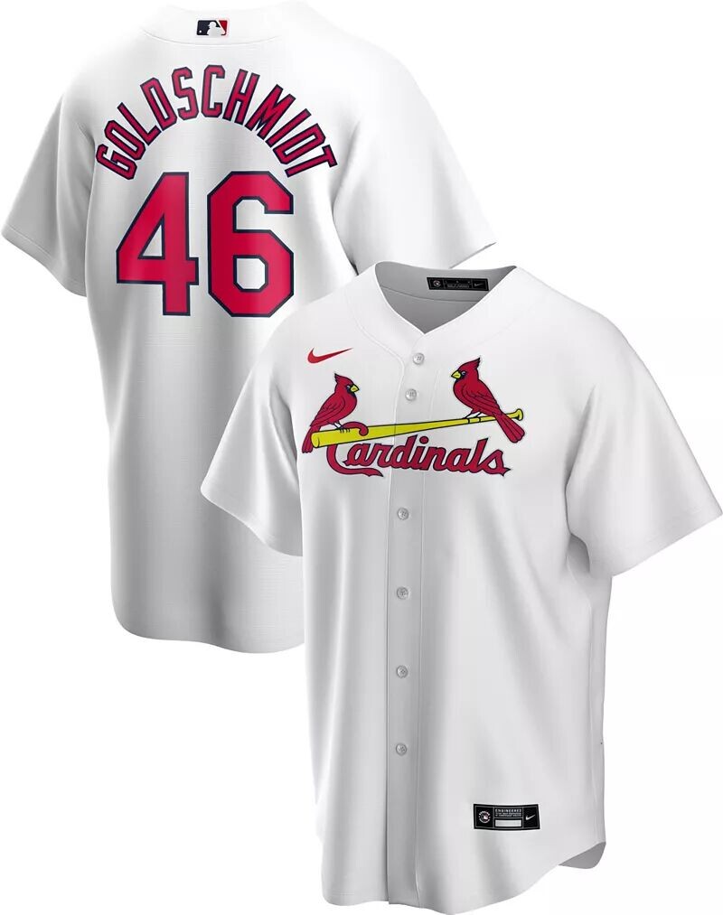 

Мужская реплика Nike St. Louis Cardinals Paul Goldschmidt # 46, белая классная базовая майка, Серый, Мужская реплика Nike St. Louis Cardinals Paul Goldschmidt # 46, белая классная базовая майка