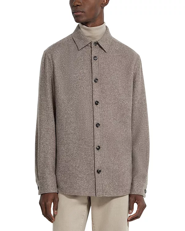 

Рубашка из кашемира и шелка Zegna, бежевый