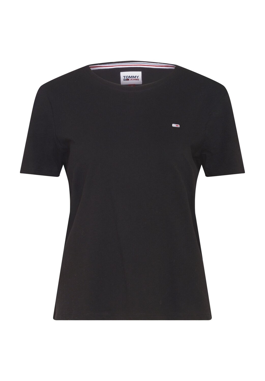 

Футболка, круглый вырез, логотип, стандартный крой, для женщин TOMMY Jeans, цвет Bds Black