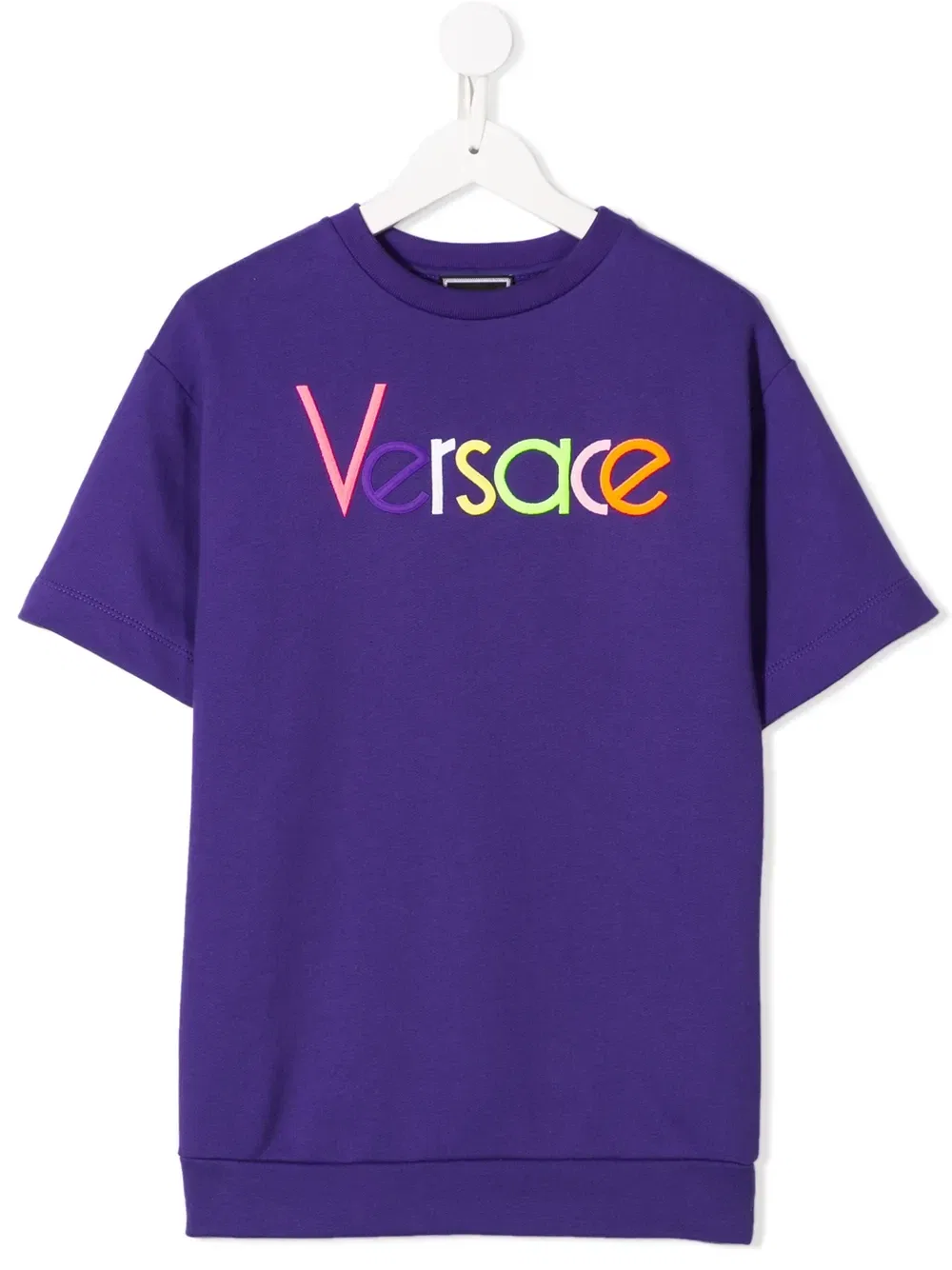 Футболка с нашивкой-логотипом Versace Kids, фиолетовый