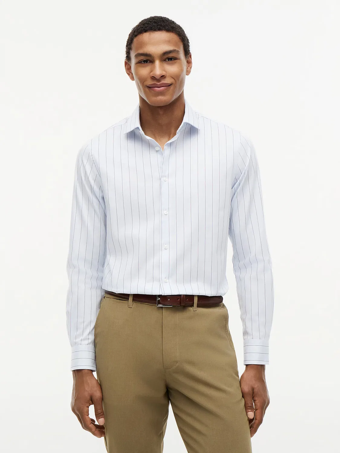 Деловая рубашка приталенного кроя Tommy Hilfiger, Marine Blue/Pastel Blue — фото 2
