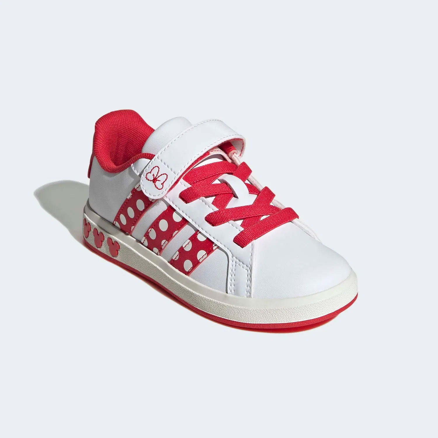 Детские кроссовки с принтом Minnie Mouse Adidas Sportswear, Cloud White/Pure Ruby/Off White