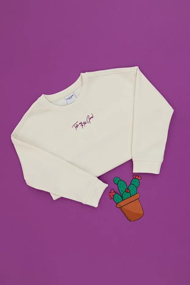 Детские свитшот для девочек с круглым вырезом U.S. Polo Assn., Nude Color