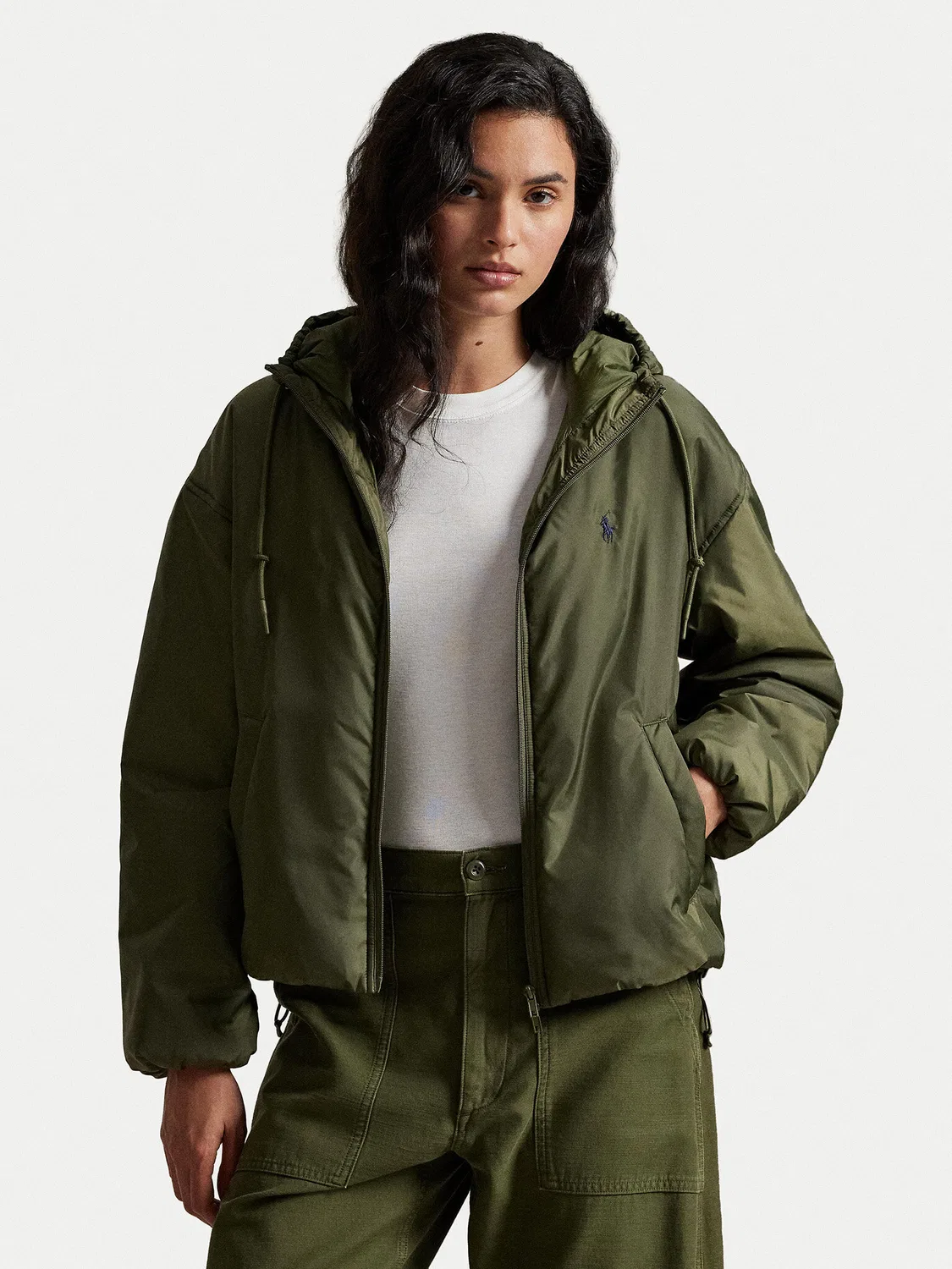 Женская демисезонная куртка свободного кроя Polo Ralph Lauren, зеленый