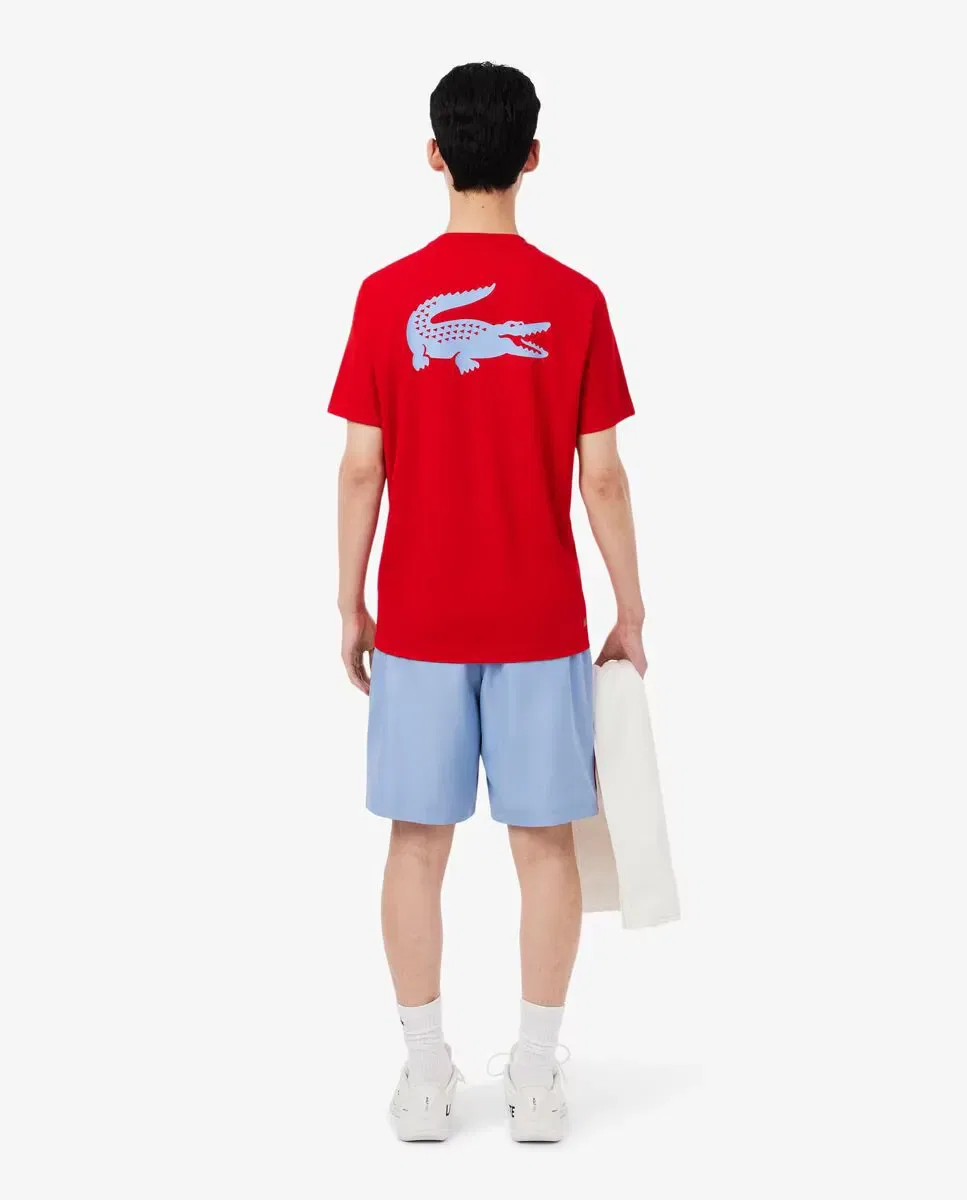 Мужские спортивные шорты с контрастной полосой Lacoste, Azul Claro — фото 2