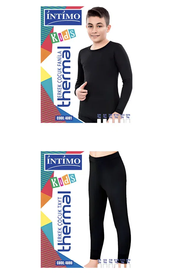 Детское термобелье для мальчиков с длинным рукавом Intimo, Black — фото 2