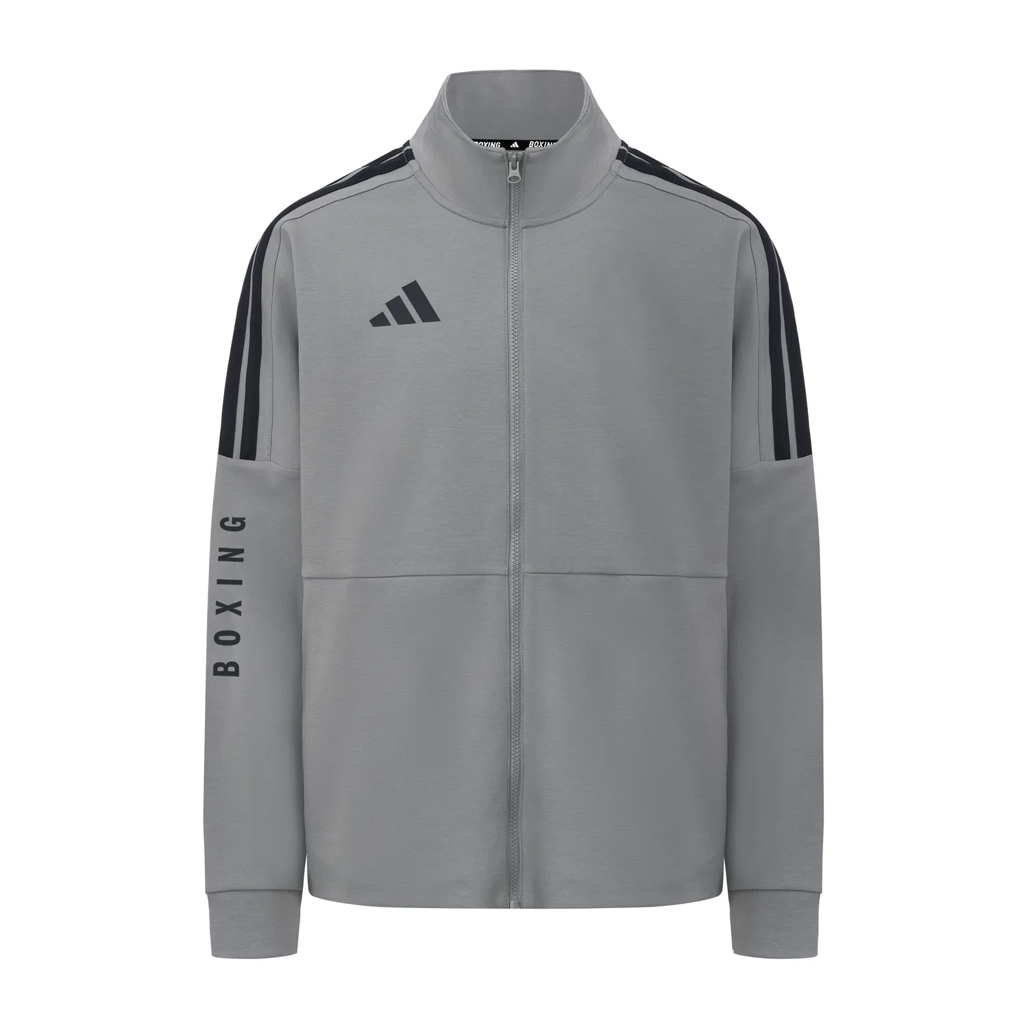 Женская куртка с воротником-стойкой Adidas, Dark Gray With Black Print Stripes