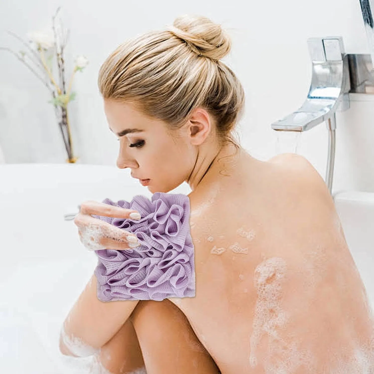 Мочалка для душа Luffa, Decorhome, 1 шт., 11.94 см, Violett — фото 2