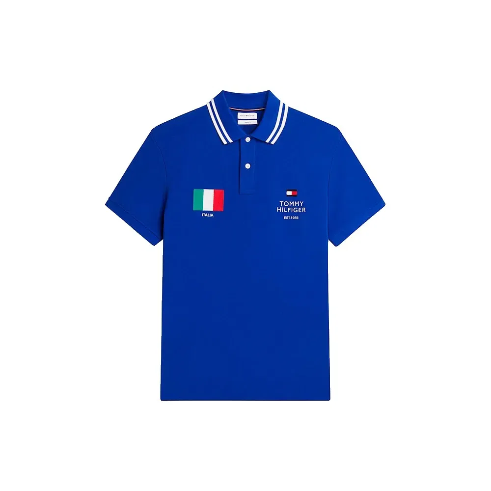 Мужское поло с коротким рукавом Standard Country Italy Tommy hilfiger, Blue — фото 3