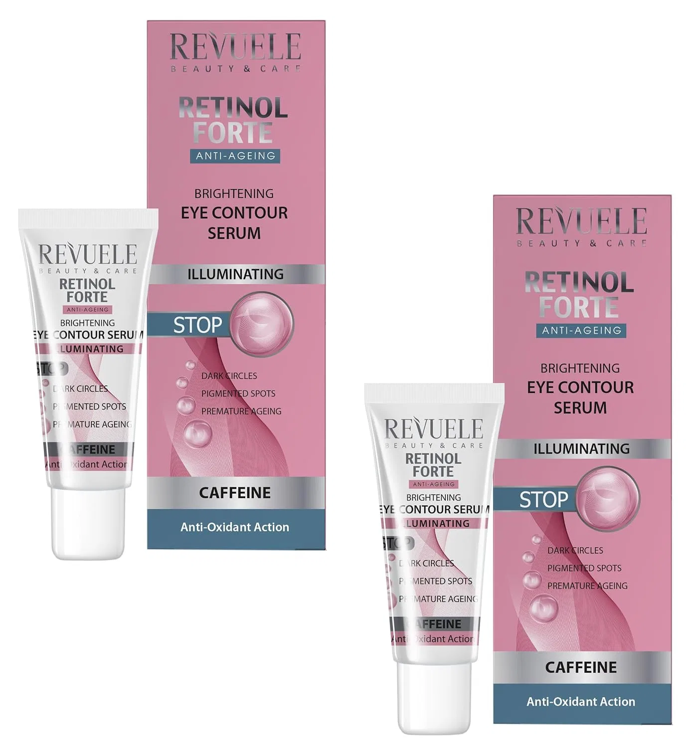 Крем для век с ретинолом Revuele Retinol Forte Brightening Eye Contour Serum, набор 2 шт. по 25 мл