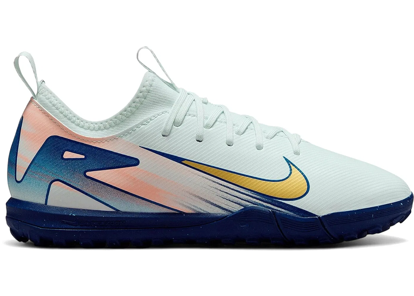 Детские кроссовки для футбола с принтом Nike Zoom Mercurial Vapor 16 Academy TF Dream Speed Pack (GS), Barely Green/Crimson Pulse/Metallic Gold Coin