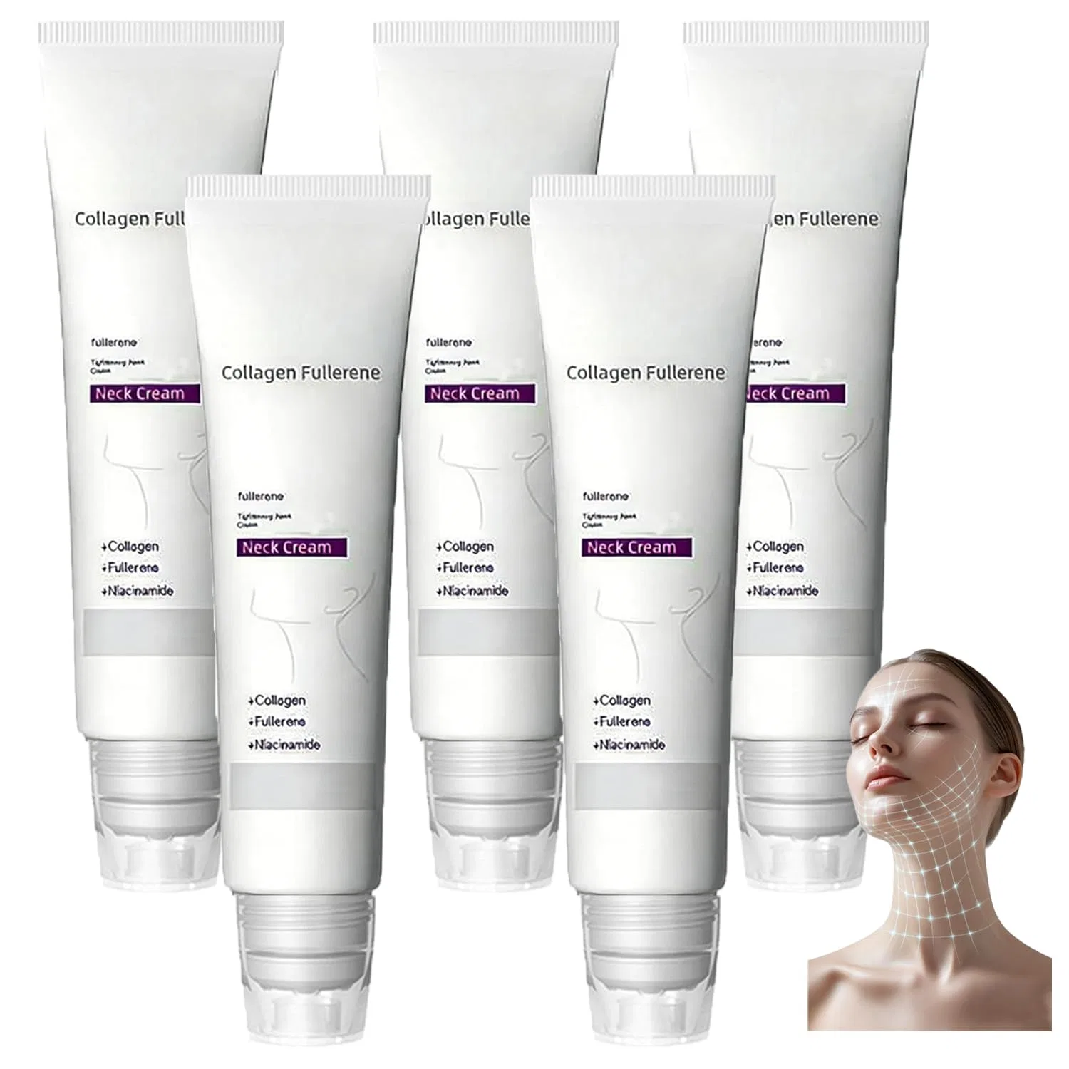 Крем для шеи Magic Collagen Fullerene, ToatlHeal, 5шт, 60 г, 5