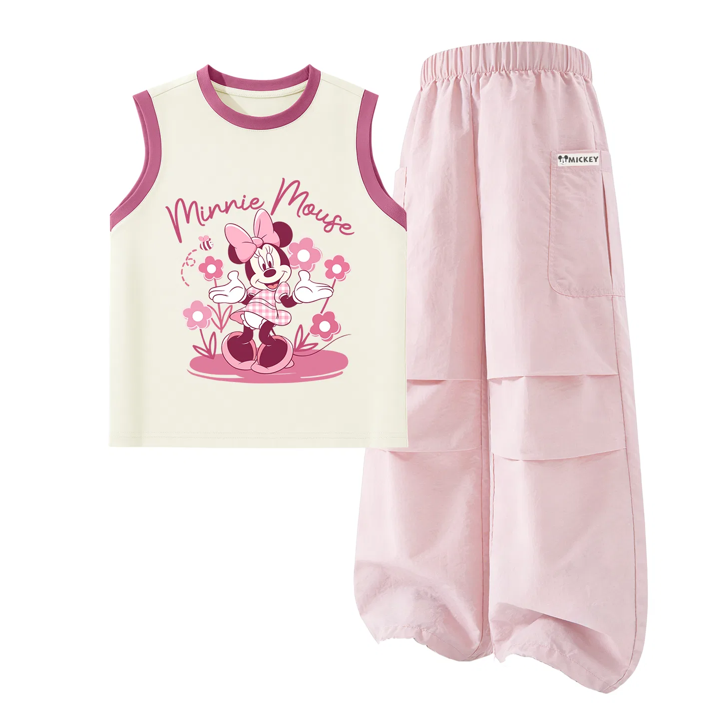 Костюм спортивный для детей, Disney, Di Xianyuan Rose Red+Di HU Long Hook-and-Loop Magnolia Pink