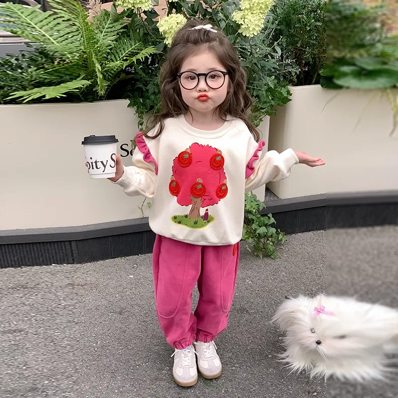 Детский комплект спортивной одежды для девочек с принтом Lanza, Dragon Fruit Red — фото 4