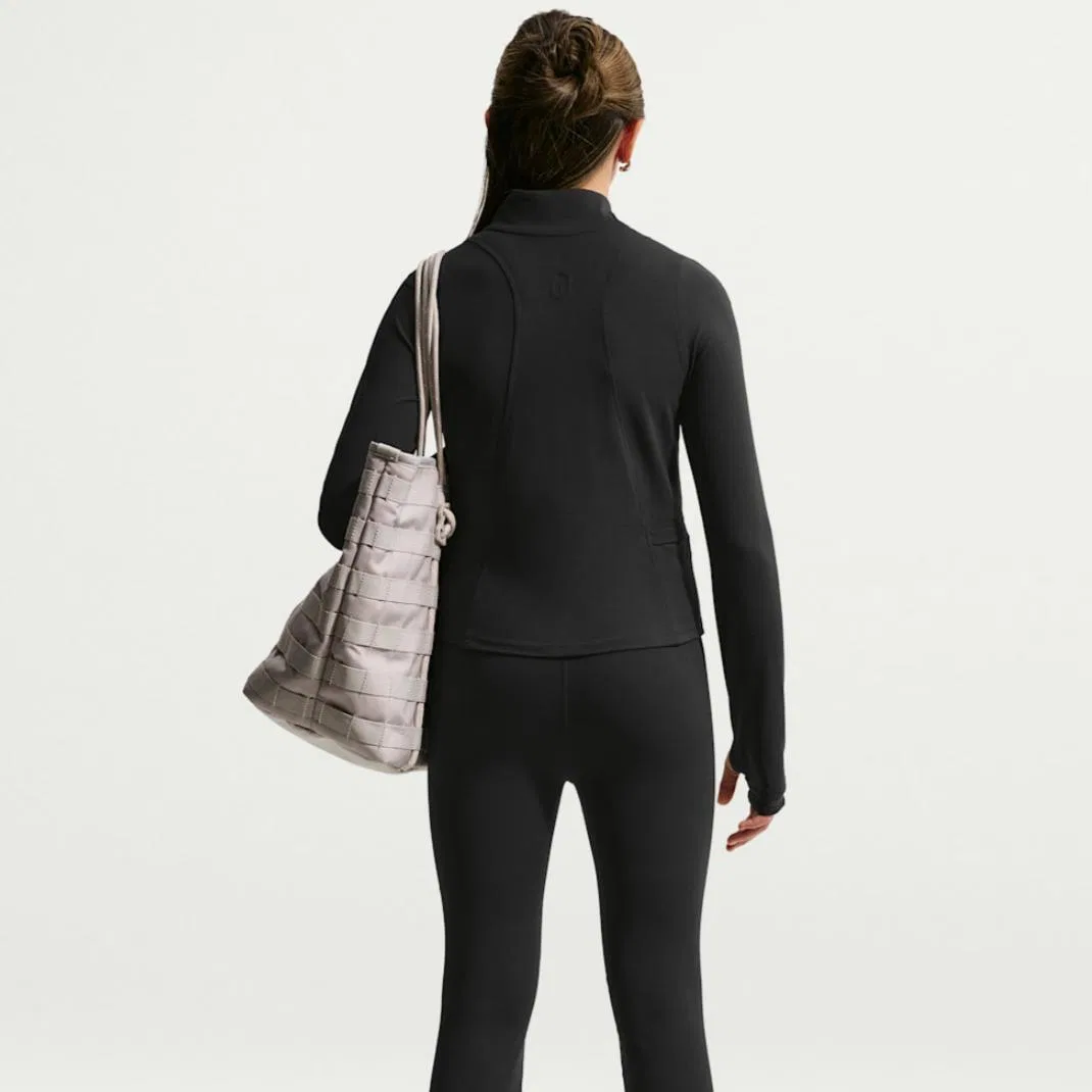 Детская быстросохнущая футболка с воротником-стойкой Nike, Black/Black — фото 4