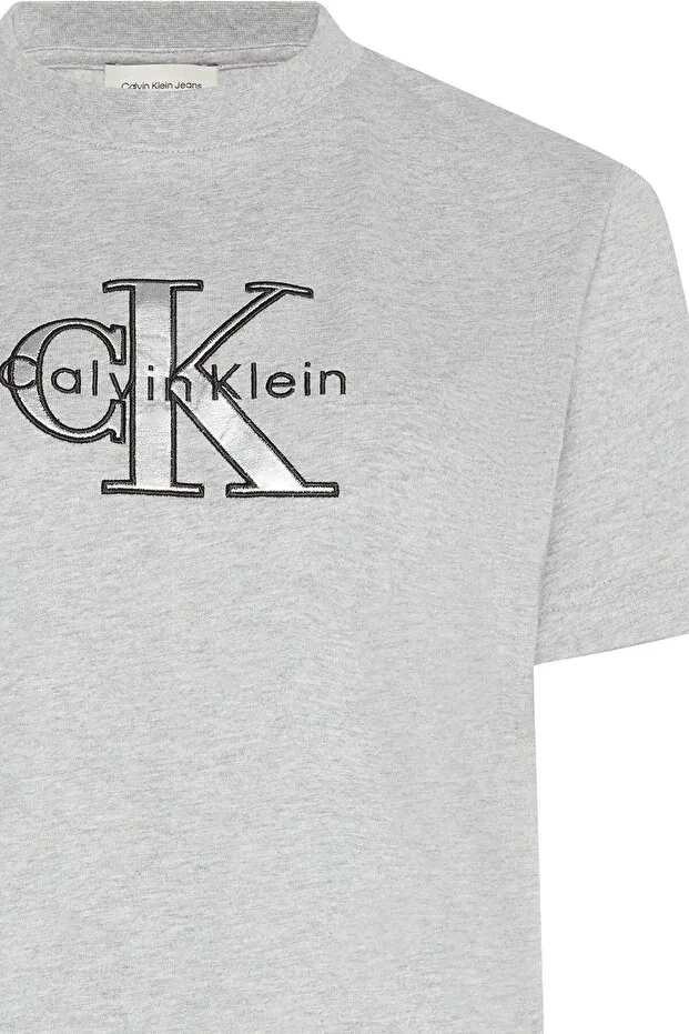 Женская футболка с коротким рукавом Classic Monologo Metallic CNE Calvin Klein, Gray — фото 2