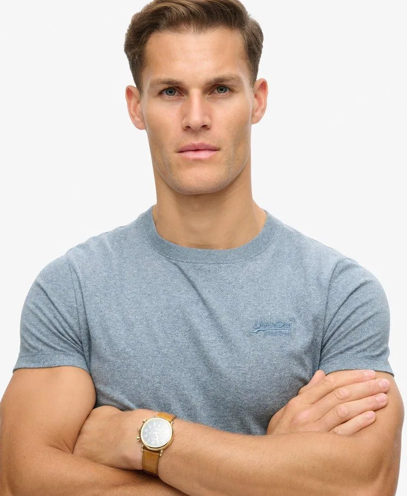 Мужская футболка с принтом Essential Logo EMB Superdry, Blue — фото 4