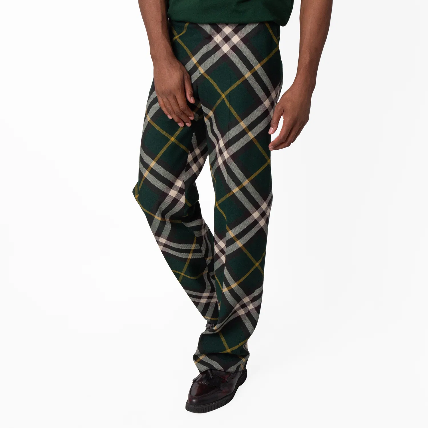 Брюки шерстяные с узором в клетку Tailored Check Pattern Wool Trousers Burberry, Ivy Ip Check