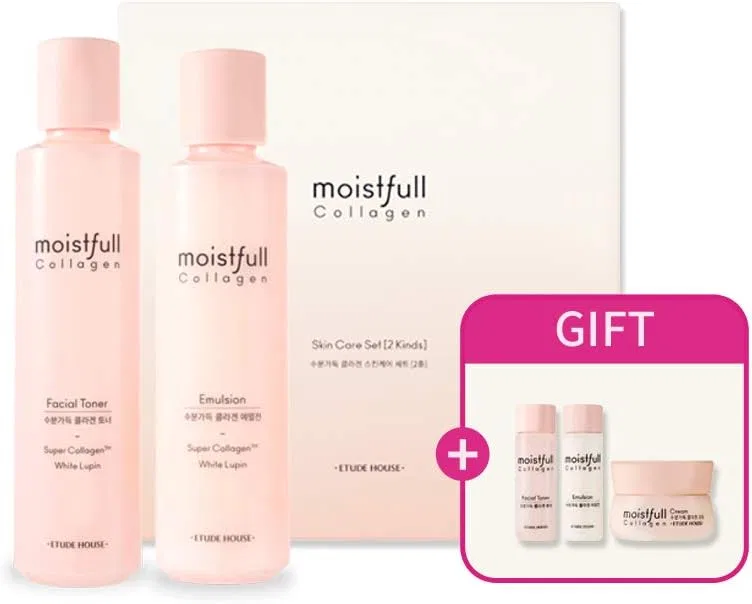 Набор для ухода за кожей лица Moist Full Collagen ETUDE 200 мл + 180 мл