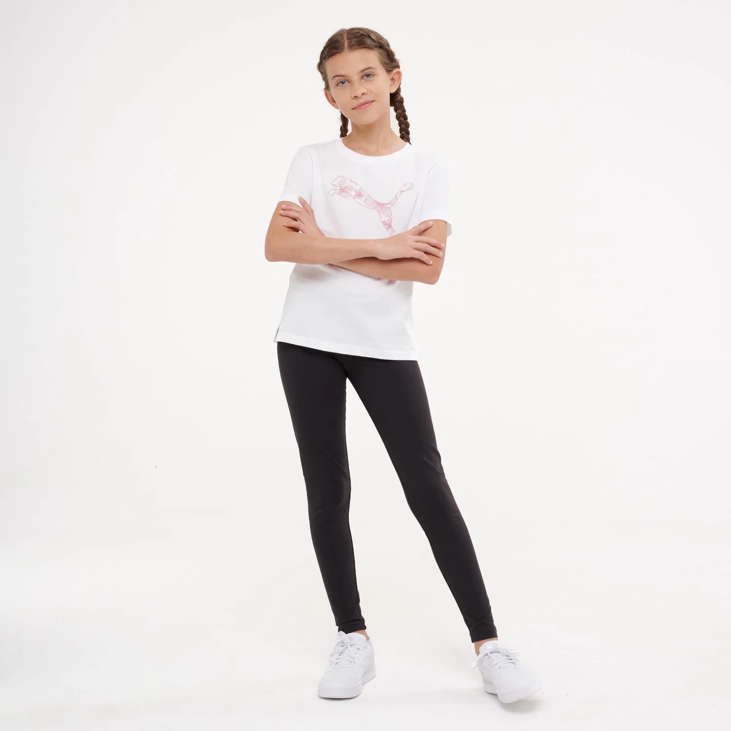 Детская хлопковая футболка Puma, Weiss — фото 3