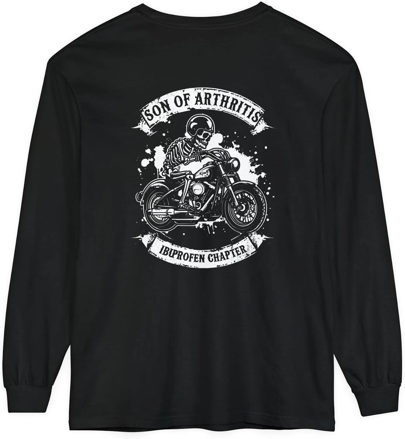 Футболка с длинным рукавом с принтом Son of Arthritis, Black