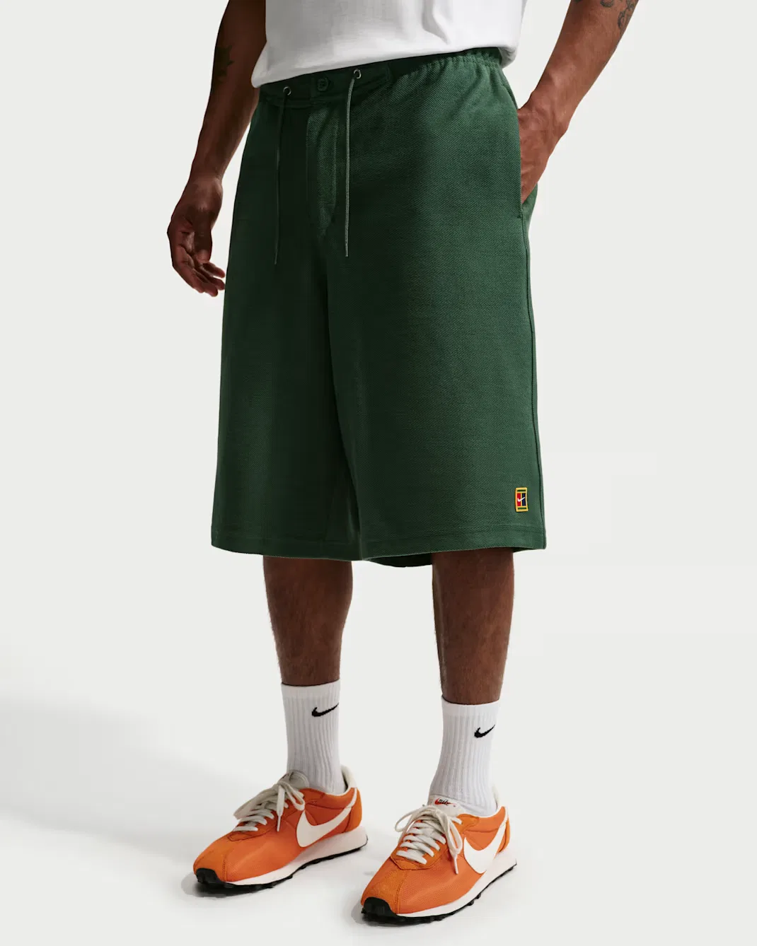 Мужские шорты из французской махровой ткани Nike Club Rules, Fir/Volt/Black/Fir — фото 2