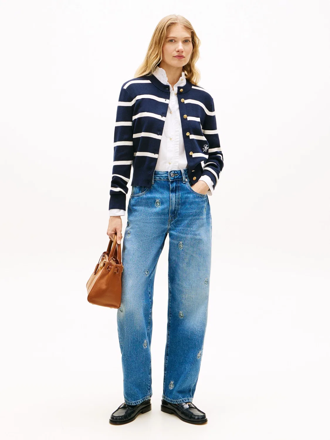 Кардиган с вышивкой, Regular Fit Tommy Hilfiger, синий — фото 2