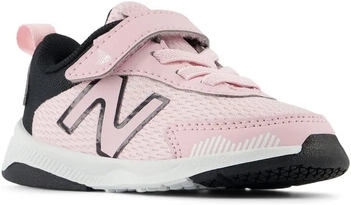Детские кроссовки для мальчиков с бунги-шнуровкой New Balance, Mid Century Pink/Black — фото 4
