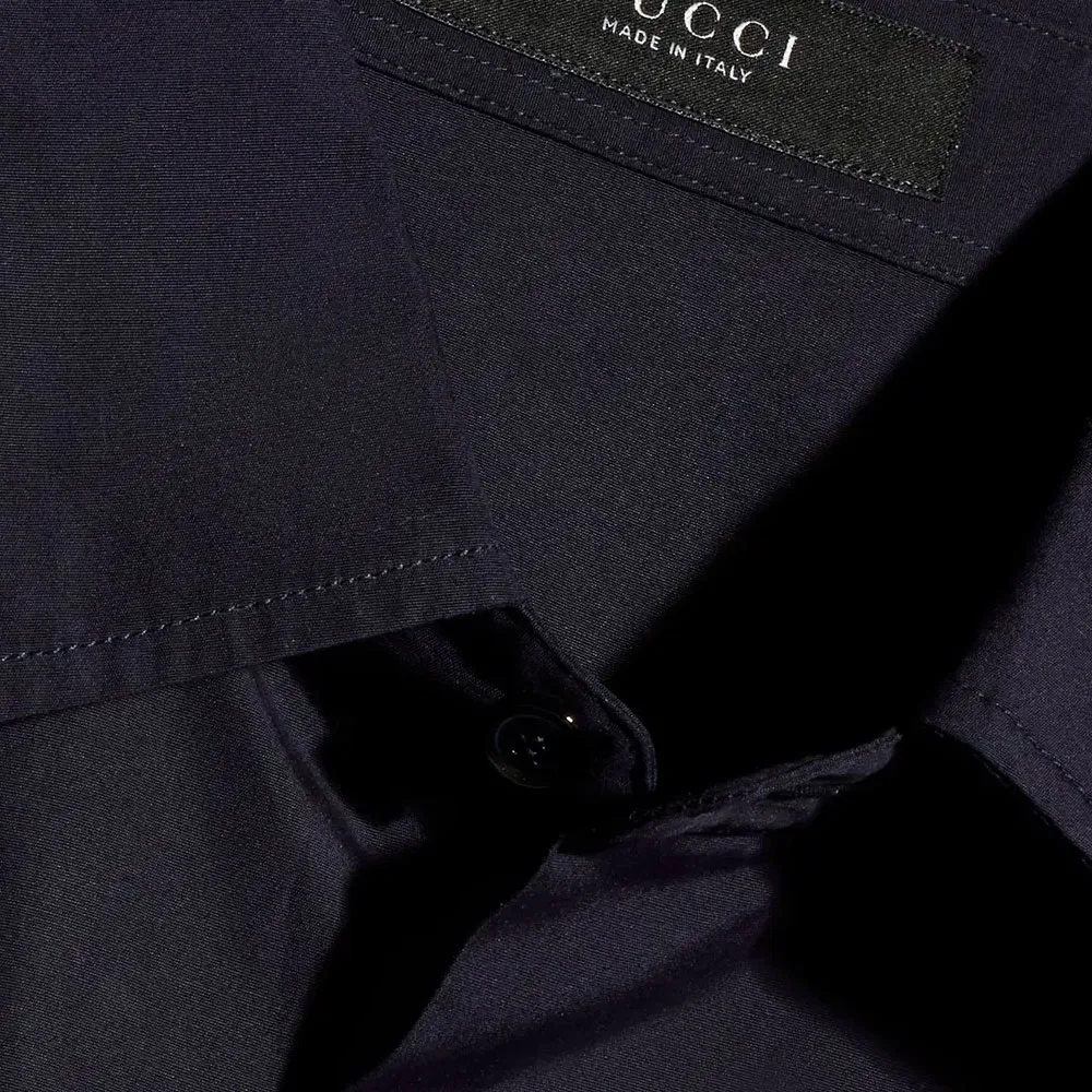 Мужская рубашка с воротником на пуговицах Dark Blue GUCCI — фото 3