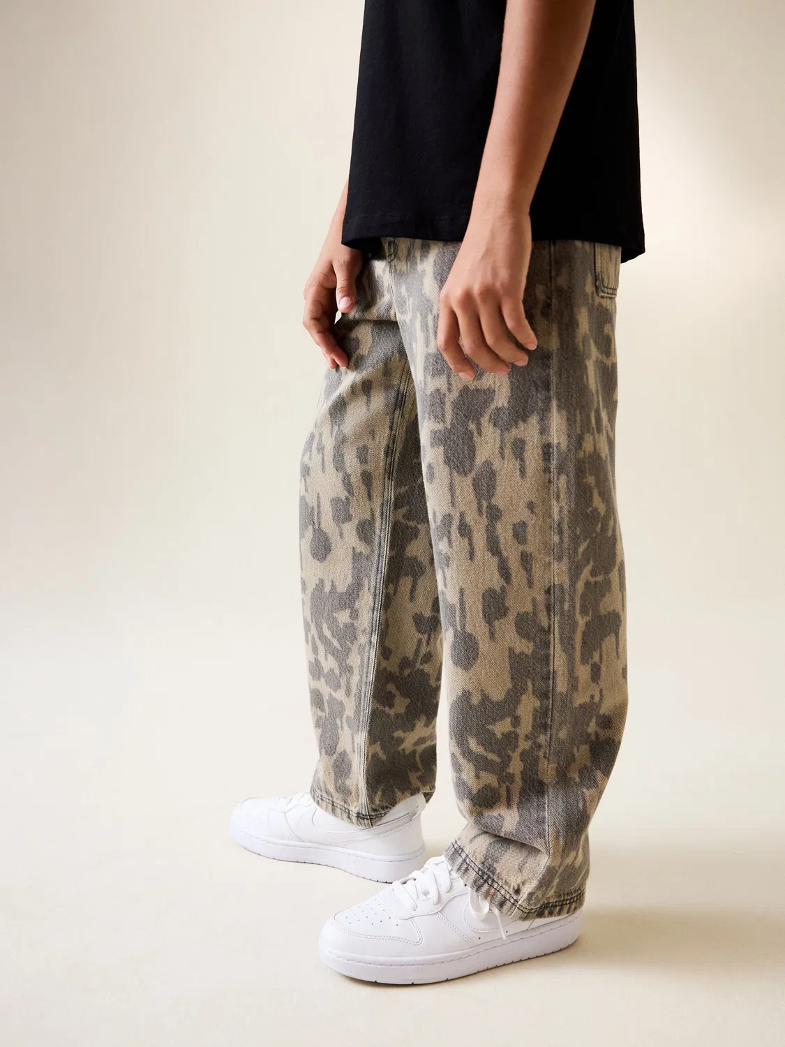 Джинсы, широкий крой, Denim Brown Next, деним коричневый