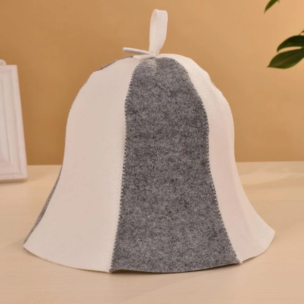 Шапочка для душа утолщенная, войлочная, Feegow, 1 шт, 70x24 см, Grey and White — фото 2
