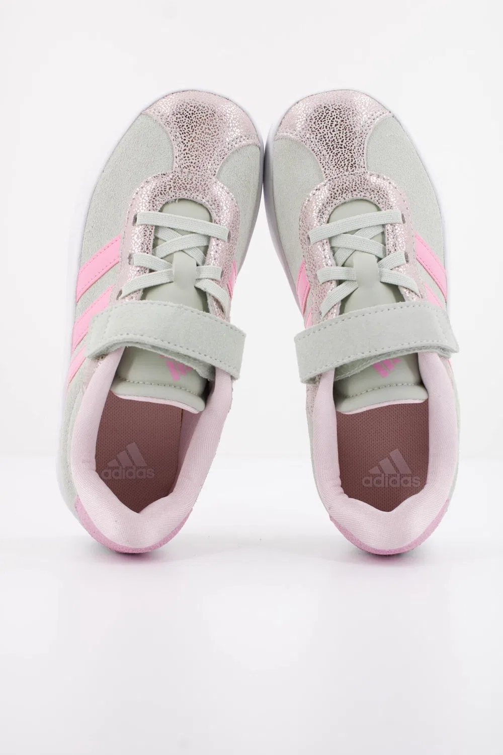 Детские кожаные кроссовки VL Court 3.0 EL C, Adidas, Grun Rosa Magentapink — фото 3
