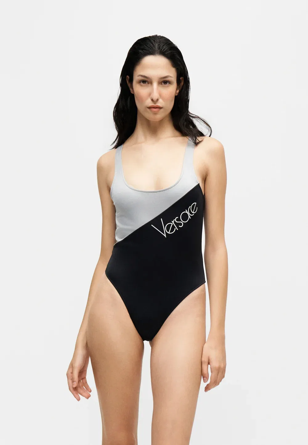Винтажный купальник с Суматры Versace, Black/Gray