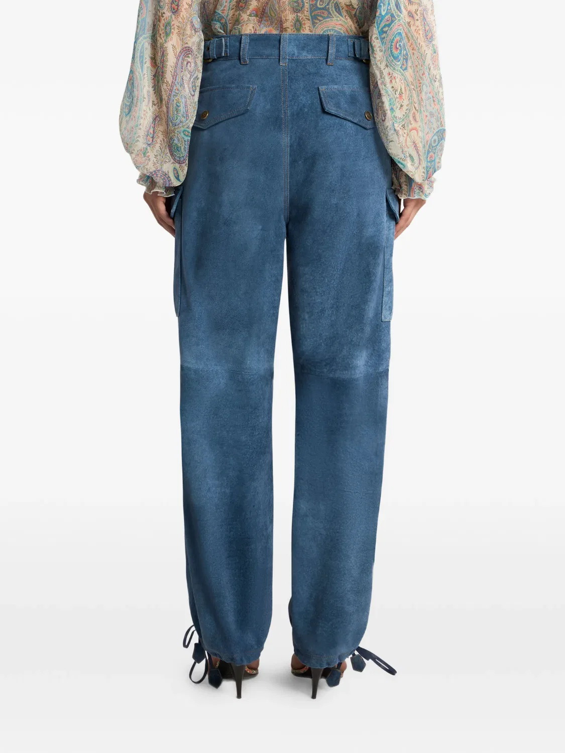Брюки с эффектом денима и кулиской ETRO, синий — фото 2
