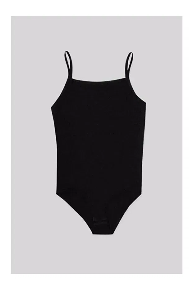 Детское боди для девочек с бретельками-спагетти Namaldı, Black