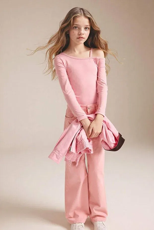 Детские брюки для девочек широкие Defacto, Pink