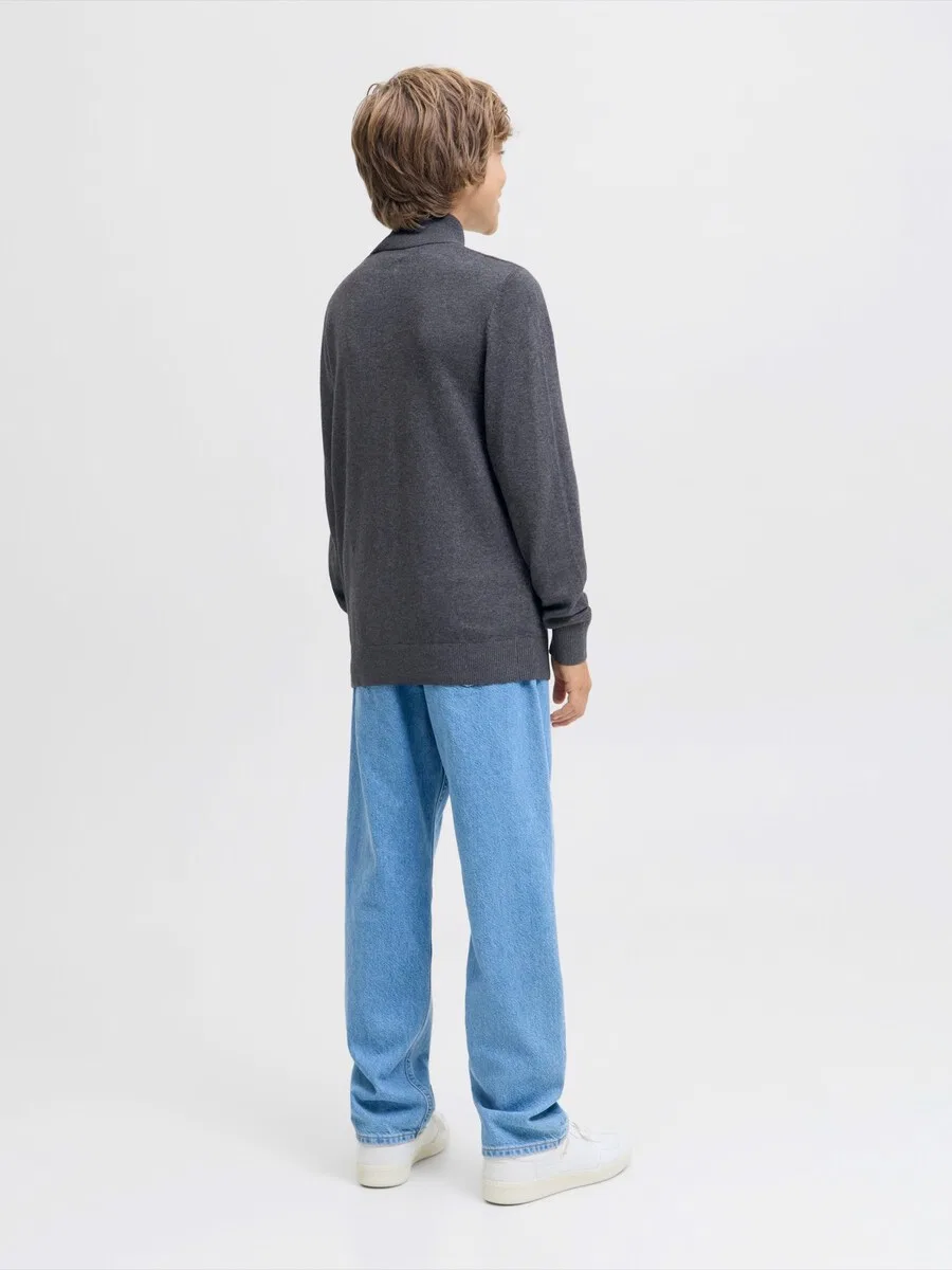 Детский свитер Jack & Jones Junior 'JJEEmil' темно-серого цвета — фото 4