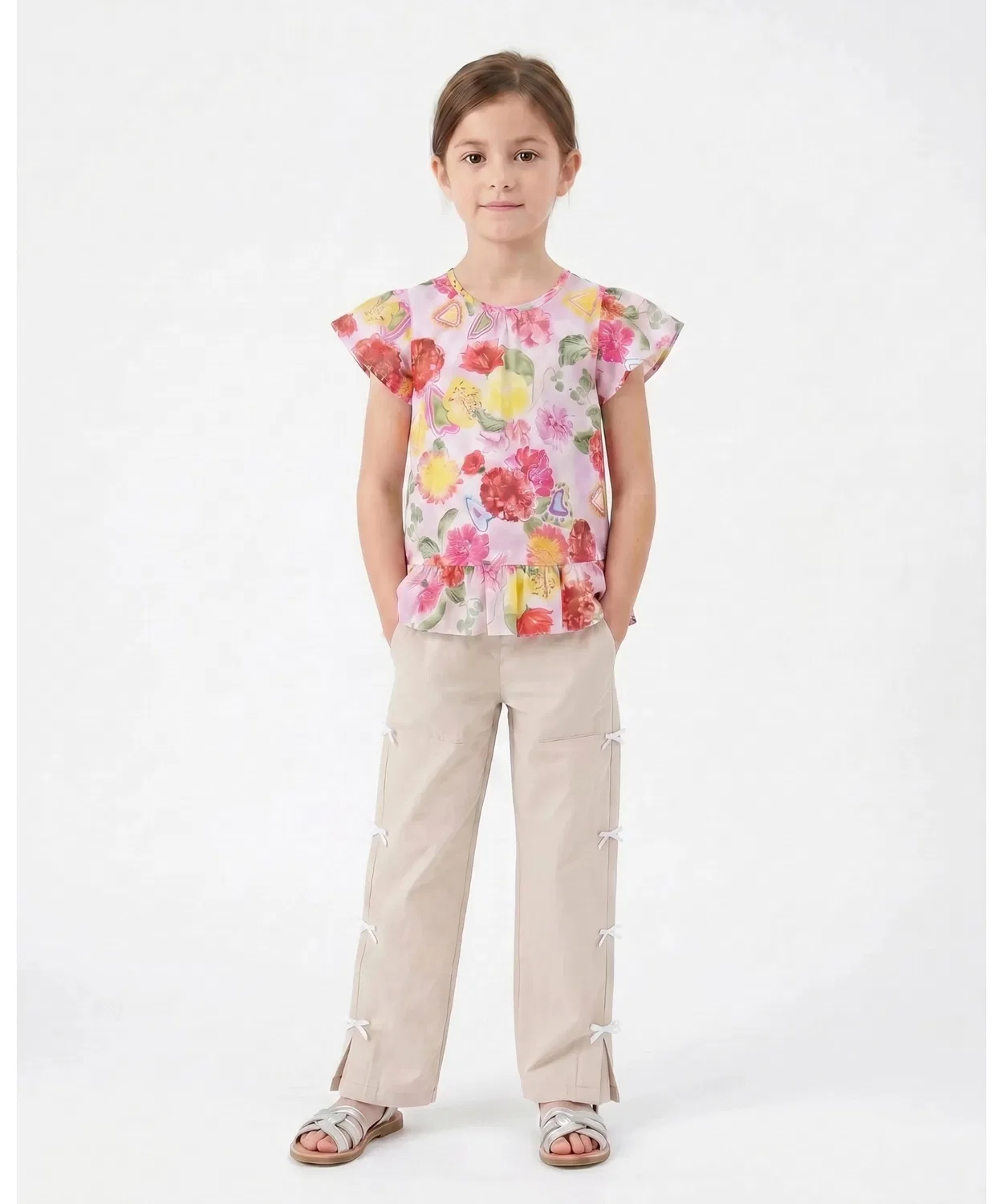 Детские брюки прямого кроя с эластичным поясом Stretch Ripstop hakka kids, Beige