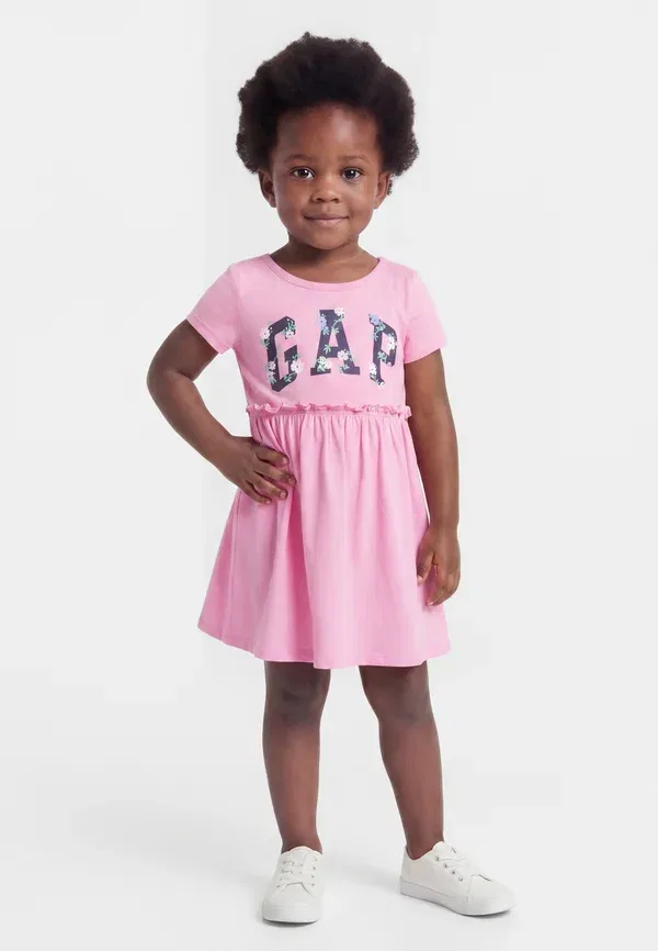 Платье с логотипом - трикотажное платье Gap, розовый