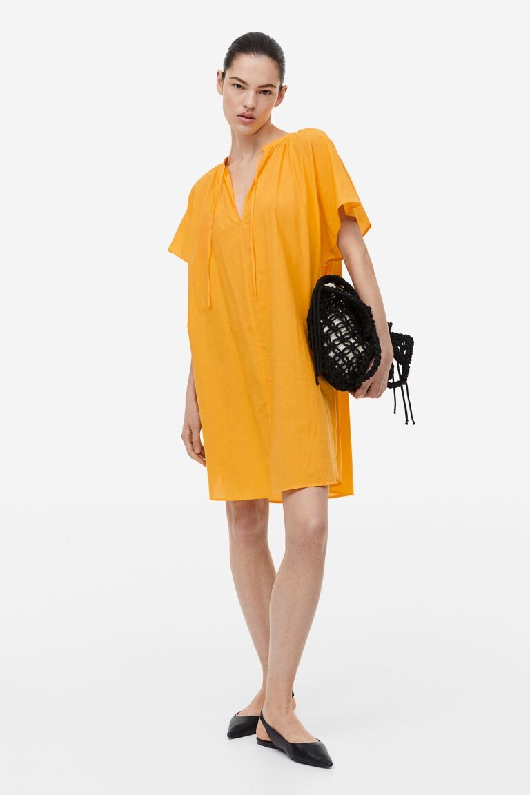 

Хлопковое платье-туника H&M, желтый