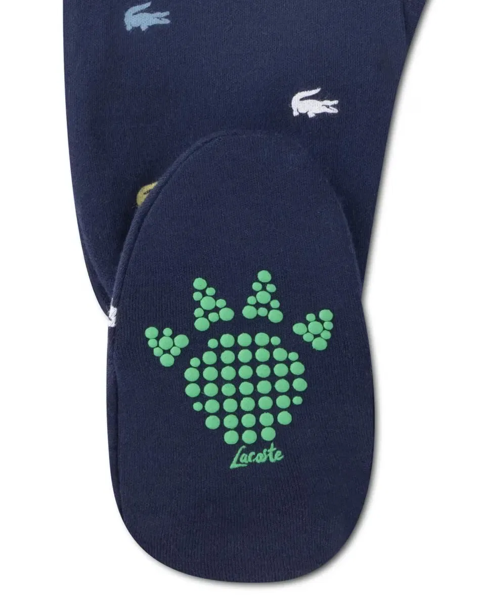 Детский комбинезон с капюшоном и принтом крокодила Mono con patucos Lacoste, Azul — фото 3