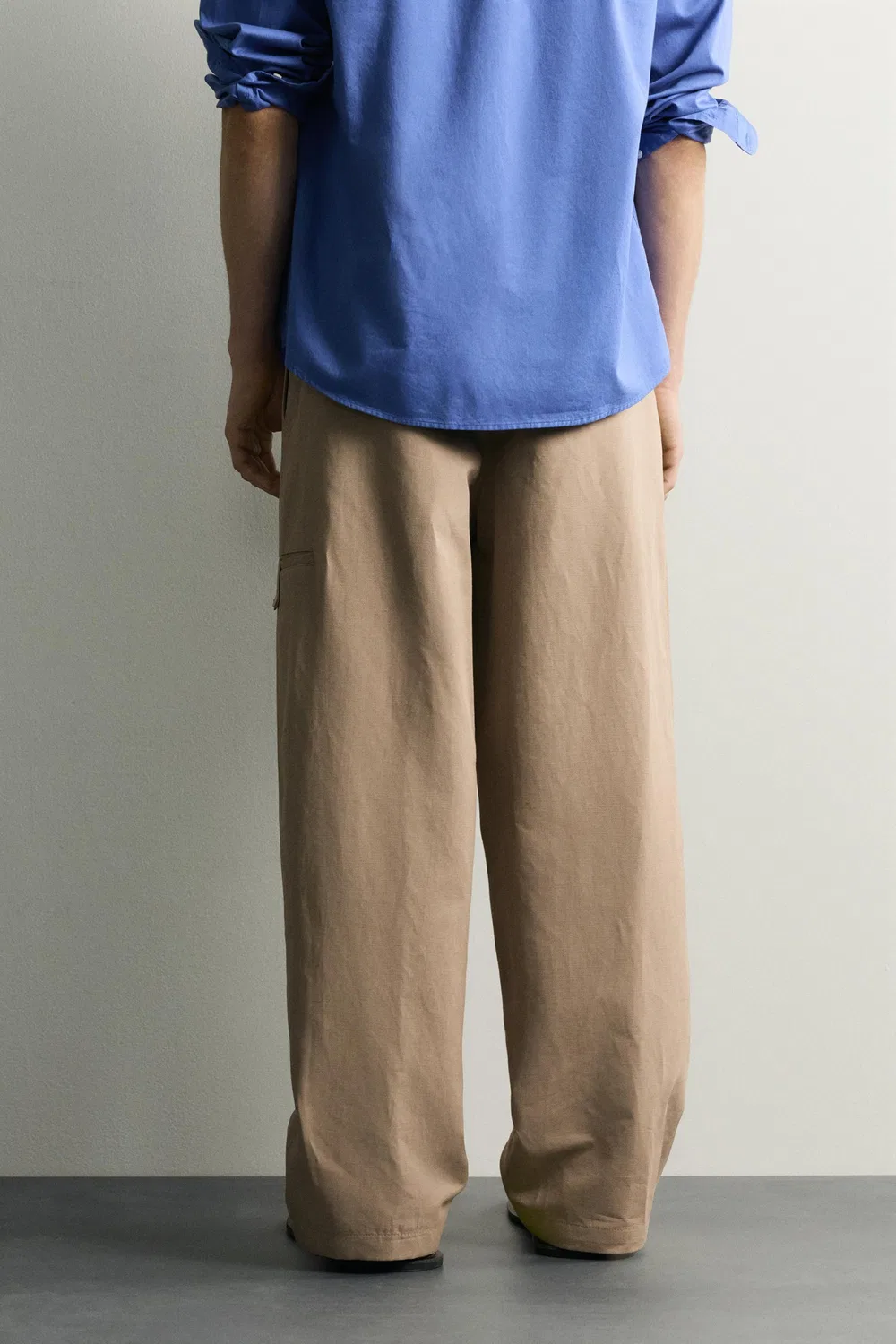 Свободные плиссированные брюки ZARA, Beige — фото 3