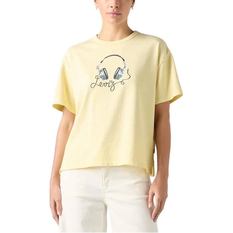Женская футболка с круглым вырезом Yellow Levis, Yellow — фото 4