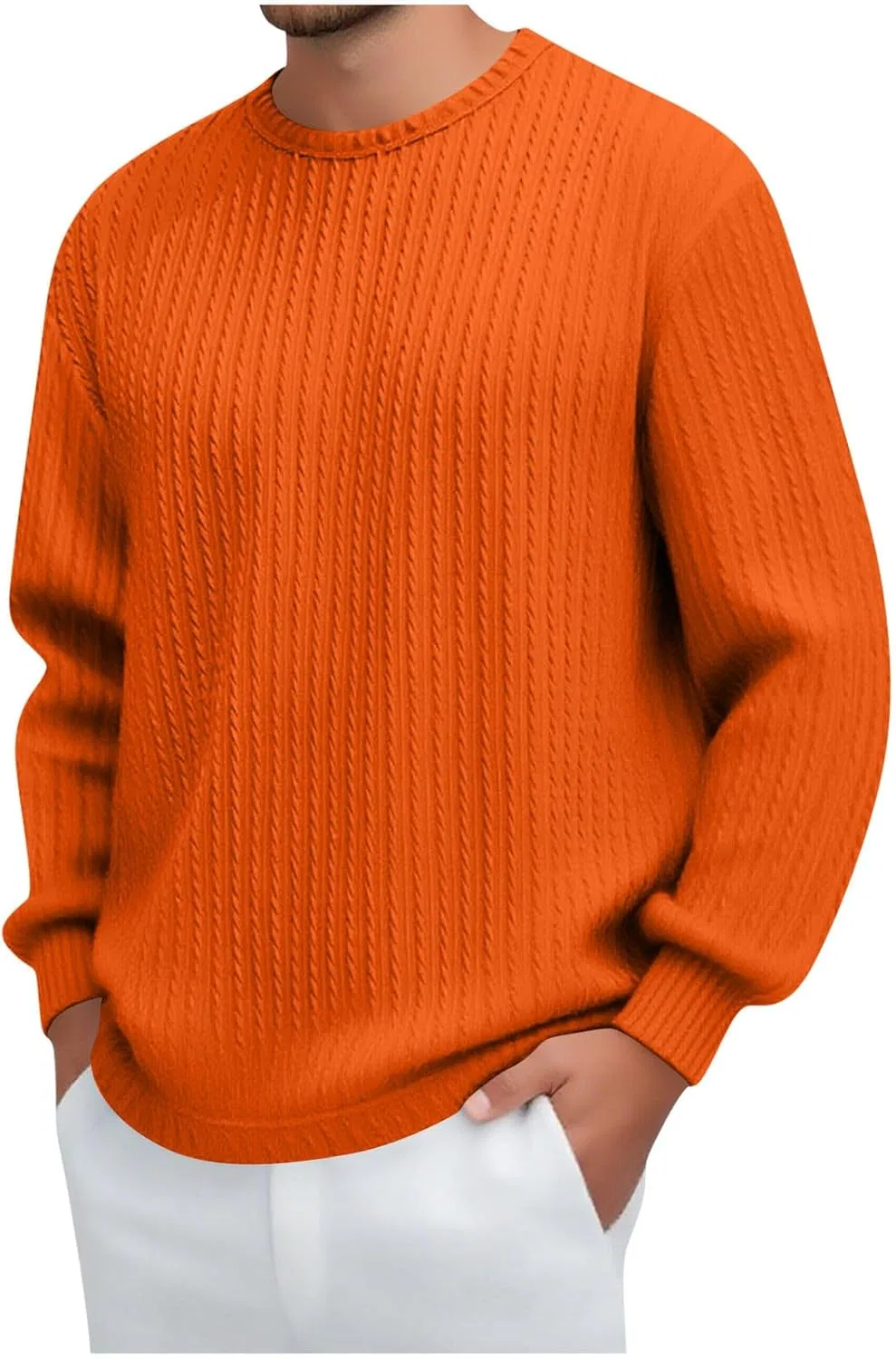 Мужская повседневная футболка с длинным рукавом, Orange