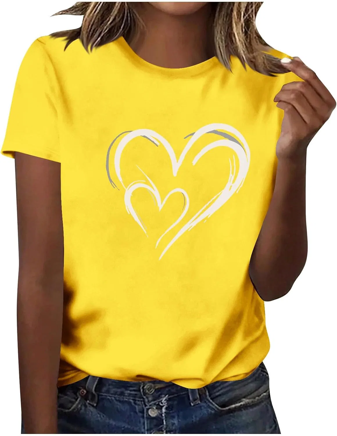 Женская футболка с сердцем Tie Dye Heart, Yellow