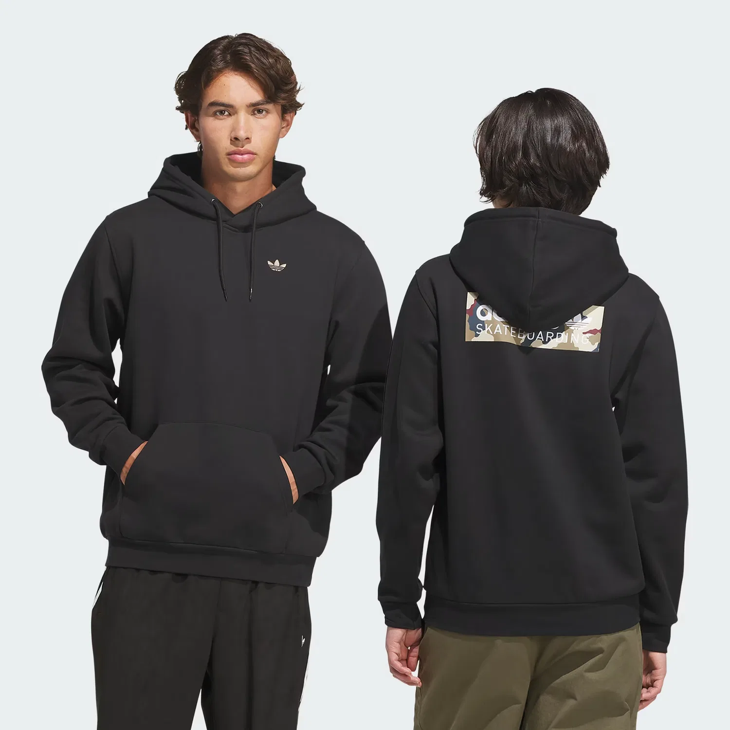 Худи свободного кроя с принтом SKATEBOARDING LOGO Adidas Originals, черный