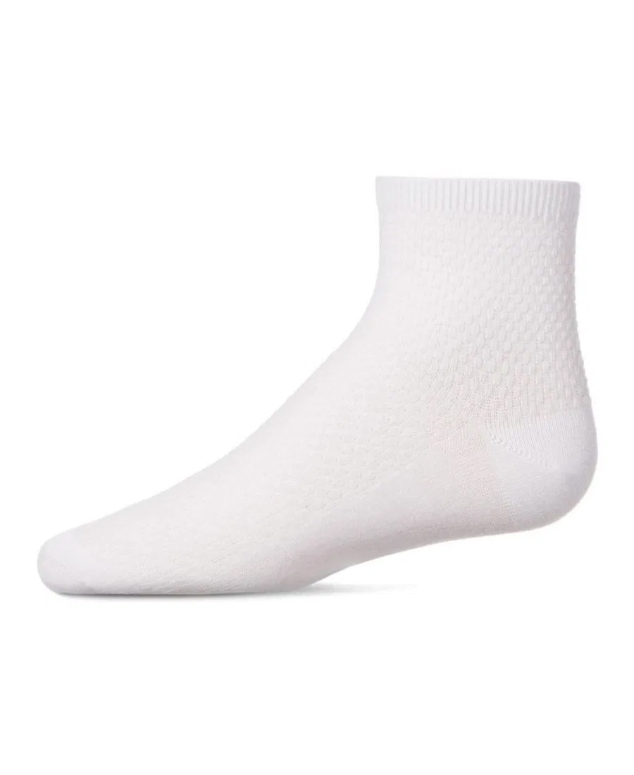 Детские носки-следки с пике-фактурой, модель Pique Stitch MeMoi, White