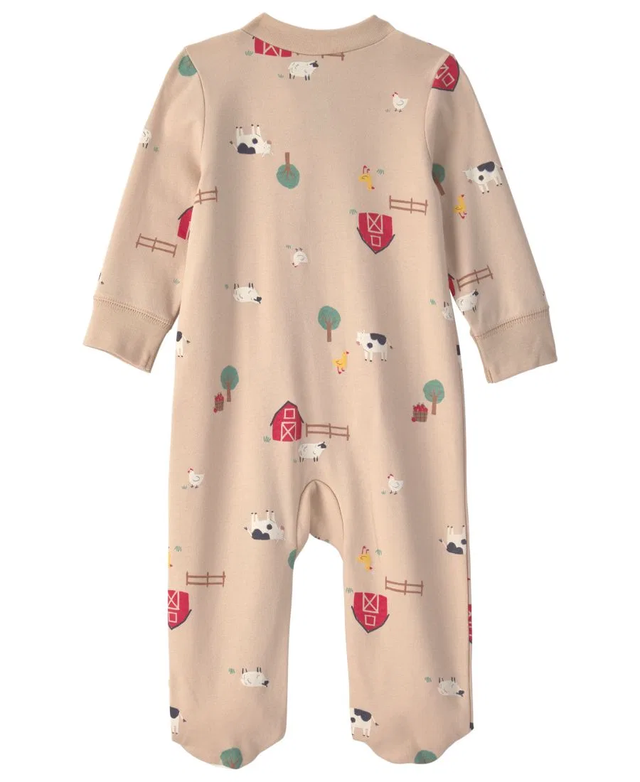 Детский комбинезон-слип Cotton 2-Way Zip Sleep & Play Carter's, Beige/Farm — фото 2