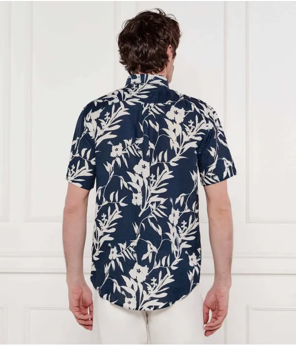 Тропическая льняная рубашка Regular fit Tommy Hilfiger, синий — фото 3