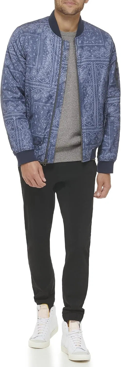 Мужская куртка-бомбер с принтом Faded Blue Bandana Ma-1 Filled, Levi's — фото 2